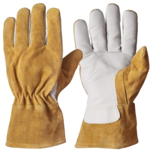 Gants de soudage TIG en cuir de chèvre renforcé et croûte de cuir de vache, certifiés CE, sans latex, résistants à la chaleur et aux étincelles, robustes et de sécurité - Product Image 1
