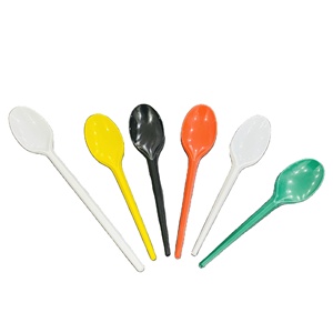 Fabricante de bajo precio, alta calidad, cubiertos largos cortos, cuchara de plástico desechable de plástico, plástico PP para llevar, Color personalizado - Product Image 1