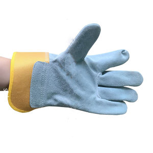 Guantes de Trabajo de Cuero con Puño a Rayas Púrpuras, Resistentes a la Abrasión, Antideslizantes en las Puntas de los Dedos, Guantes de Seguridad de Uso General - Product Image 2