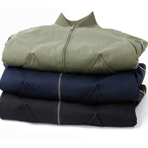 Blouson bomber pour homme, veste décontractée coupe-vent à fermeture éclair, col montant, couleur unie, automne - Product Image 3