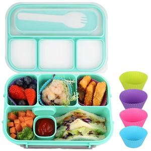 <b>Customized</b> Logo Acceptable Hot Sale Plastic <b>Insulated</b> Bento Lunch <b>Box</b> School Lunch Solution for Kids Square - Product Image 1