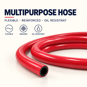 Manguera de PVC Industrial Roja Multiusos, Duradera, Trenzada, Flexible, para Suministro de Agua y Transferencia de Aire, Rollo de 100m, Venta al por Mayor de Fábrica, Servicios OEM - Product Image 1