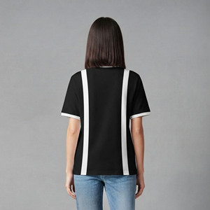 Camiseta polo para mujer OEM/ODM 100% algodón, 220 gramos, cómoda, corte regular, color sólido, logotipo bordado personalizado. - Product Image 5