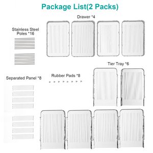 2 Confezioni di Organizzatori per Bagno a 3 Livelli Trasparenti, Divisori Estraibili per Dispensa, Contenitori per Medicinali con Vano Portaoggetti Scorrevole - Product Image 2