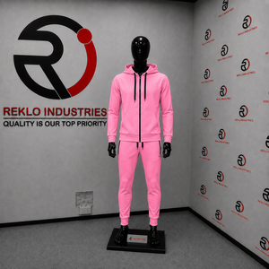 Premium <b>Mens</b> Pink Tracksuit Set Full Zip Hoodie And <b>Jogger</b> Pants Custom Athletic Sportswear Training <b>Gym</b> Running Fitness Casual - Product Image 3