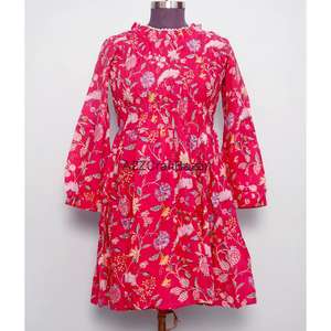 Camisa de Algodón Puro con Estampado Floral para Mujer, Blusa de Manga Larga con Estampado, Corte Moderno, para Fiestas de Verano - Product Image 1