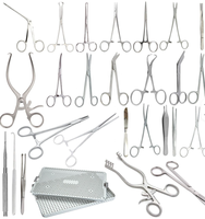 Kit d'instruments chirurgicaux vétérinaires en acier, manuel, réutilisable et stérilisable, pour la chirurgie des animaux de compagnie