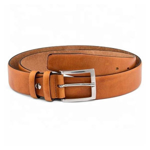 Ceinture formelle en cuir véritable blanc avec boucle rectangulaire argentée, design solide pour hommes - Product Image 4