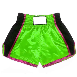 Shorts de Muay Thai en satin noir pour le combat MMA, vêtements de kickboxing, tenue d'arts martiaux thaïlandais - Product Image 3