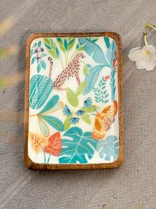 NEHA ENTERPRISES NE-165 Natural Wood Enamel Coated Modern Dishwasher Safe Serving <b>Platter</b> Breakfast Food Tray Tea Coffee Display - Product Image 3