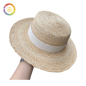 Handmade Woven <b>Straw</b> <b>Hat</b> Wide Brim UV Protection <b>Summer</b> Beach <b>Hat</b> Foldable Lightweight Outdoor Cap - Product Image 1