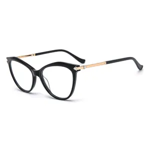 2023 OEM round cateye glasses acetate frames fashionable style of optical glasses unisex glasses at affordable price for trend