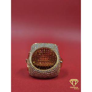 Anillo de Plata de Ley 925 Premium con Diseño de Letras y Diamantes de Moissanita para Minoristas de Joyería de Moda Iced Out - Product Image 2
