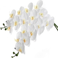 Tiges d'orchidées artificielles en soie, plantes d'orchidées papillon, fleurs d'orchidées Phalaenopsis Amabilis pour la décoration de la maison et de mariage