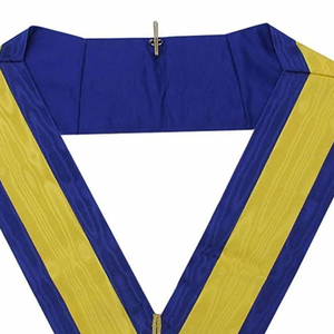 Handmade High Quality Embroidered Rite English Regulation Officer <b>Collar</b> Turquoise Royal Arch Masonic Regalia Canvas Sew-On - Product Image 5