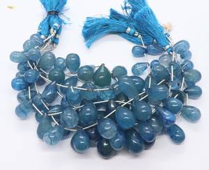 Perles de quartz bleu naturel AAA, forme goutte d'eau lisse, 10x15-15x21MM, perles de quartz bleu en forme de goutte, 8 pouces, perles de quartz lisses en forme de larme - Product Image 1