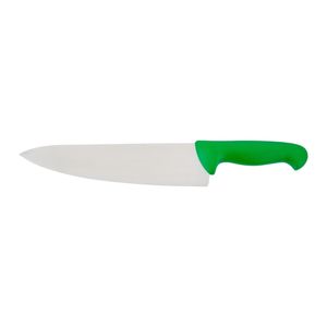 Couteaux de cuisine à manche vert avec lame argentée, poignée ergonomique et protège-doigts pour couper et trancher les légumes - Product Image 1