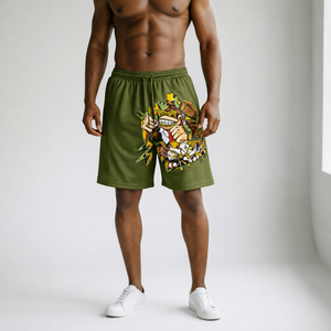 IOTA SPORTS Graphic Shorts Summer Sublimation printed Double <b>Layer</b> 7 Inch Inseam Mesh Shorts Manufacture - Product Image 5