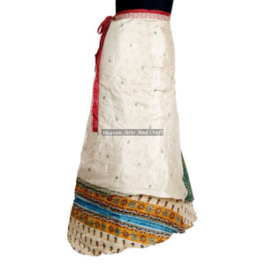 Vêtements de plage : Jupe portefeuille longue en soie vintage Magic 38, Robe bustier à col licou, Robe en soie vintage, Sarong portefeuille à col licou, Jupe portefeuille 50 pouces - Product Image 3