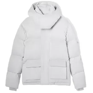 Veste matelassée chaude d'extérieur pour homme à manches longues, col montant, en toile, design matelassé enduit pour l'hiver - Product Image 4