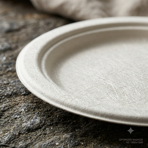 CANEX 7 Inch Bagasse Dinner Plate Biodegradable Compostable Disposable Sugarcane Fiber Microwave-safe Water Resistant - Product Image 5