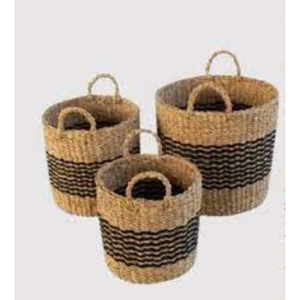 Cesta de Almacenamiento Redonda Plegable de Yute y Fibra Marina con Asa y Forro Impermeable para Decoración y Organización Ecológica del Hogar - Product Image 2