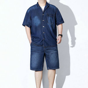 New Summer Customize Logo High Street Style Breathable Plus Size Men's Two-Piece T-Shirt and Shorts <b>Set</b> - Product Image 1