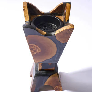 Quemador de Incienso Mabkhara de Resina Epoxi y Madera de Lujo con Cúpula de Vidrio, Porta Bakhoor y Oud, Aromático, Ecológico y Duradero para Decoración del Hogar - Product Image 1