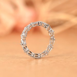 Marching Stone Pear Cut Moissanite Full <b>Eternity</b> Band <b>Ring</b> For Women's original 925 <b>Silver</b> You and Me Promise Gift For Partners - Product Image 3