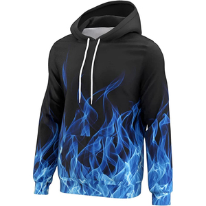 Sweat à capuche imprimé par sublimation motif loup pour homme, pull unisexe personnalisé en polyester 3D, sweat à capuche loup imprimé par sublimation - Product Image 3