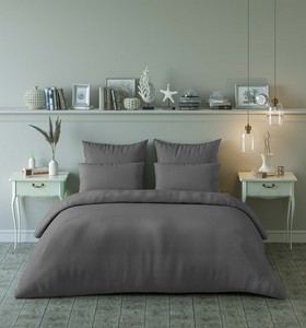 Juego de Sábanas Grises Modernas Minimalistas Lisas – Colección de Ropa de Cama de Algodón Premium, Suave y Transpirable - Product Image 1