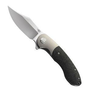 Couteaux pliants de luxe avec lame à motif ondulé unique, incrustation décorative sur la poignée et mécanisme de pliage fluide pour un transport facile dans la poche - Product Image 2