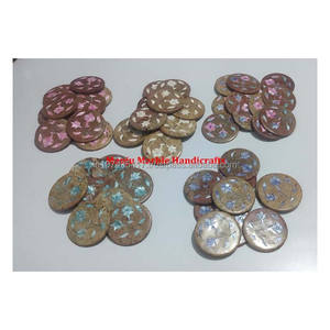 Plus grand prix le moins cher quantité en vrac marbre incrustation vadrouille miroir avec forme ronde fleur Art vadrouille travail à la main pour un usage professionnel article - Product Image 3