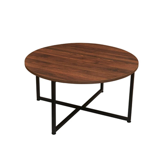 Mesa de Centro Redonda de Madera de Diseño Moderno y Estilo Contemporáneo, Mesa de Cóctel para Sala de Estar y Dormitorio - Product Image 3