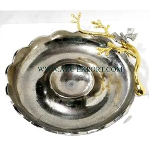 Bol de service de fruits secs en métal de couleur or en laiton pur Table d'hôtel et de restaurant bol de nourriture fait à la main décoratif au prix le moins cher - Product Image 2