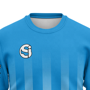 Sudadera de Cuello Redondo a Rayas Azul Cielo para Hombre, con Logotipo Personalizado, Texto en la Manga, Gráfico, para Equipos, Entrenamiento, OEM - Product Image 4