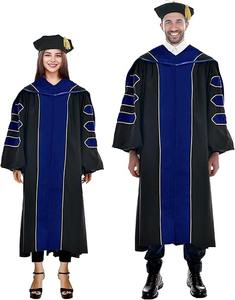 ชุดครุยสำเร็จการศึกษาระดับปริญญาเอกแบบดีลักซ์ พร้อมหมวกและปลอกครุยทรงแปดเหลี่ยม พร้อมแถบสีทอง ชุดเครื่องราชอิสริยาภรณ์ระดับปริญญาเอก - Product Image 6