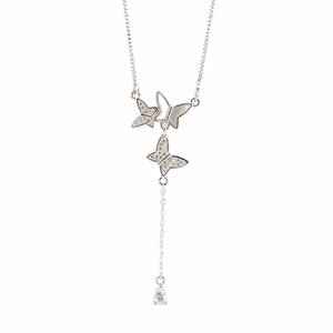 Collar con Colgante de Mariposa de Plata de Ley 925 con Circonita Cúbica, Acabado Pulido, Regalo para Mujer - Product Image 2