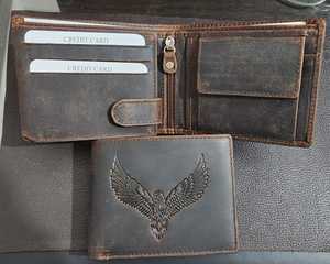 Green Faux Suede Bifold Wallet With Zipper Coin Pocket And <b>Card</b> Slots - Product Image 3