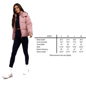 <b>Pink</b> Puffer Jacket Stand Collar Zipper Closure Casual Winter Windproof Thick Polyester Wadding Short Length Regular Fit - Product Image 6