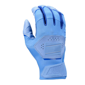 SOSH4 Blue Leather Batting Gloves Durable Ambidextrous <b>Hook</b> and Loop Closure Padded Unisex Adult Training - Product Image 4