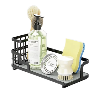 Support d'éponge de cuisine en acier inoxydable OEM/ODM, plateau en diatomite à séchage rapide, organiseur de rangement pour évier - Product Image 1