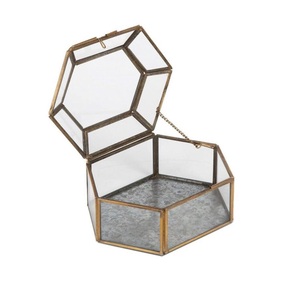 High Selling Rectangle Glass Display <b>Case</b> With Metal Frame Clear Storage Organizer For Jewelry Necklaces Rings <b>Earrings</b> - Product Image 5