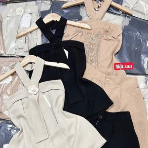 ชุดเซ็ตสองชิ้นผ้าฝ้ายสำหรับผู้หญิงใส่สบายๆช่วงฤดูร้อน ทรงเข้ารูป  รักษ์โลก ซักได้ บรรจุภัณฑ์แบบกำหนดเอง ผลิตในเวียดนาม - Product Image 6