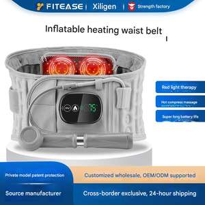 Ceinture de massage chauffante gonflable avec contrôleur en cuir, soutien lombaire, chauffage électrique, compresse chaude, appareil pour le soutien lombaire - Product Image 2