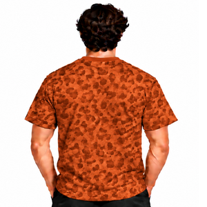 Burnt Orange <b>Leopard</b> <b>Print</b> T <b>Shirt</b> Short Sleeve Casual Fashion Crew Neck Pattern Tee Soft Lightweight Streetwear Everyday Wear - Product Image 2
