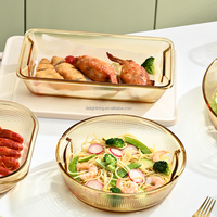 Plat à pâtisserie en verre borosilicate haute résistance, résistant à la chaleur, compatible four, micro-ondes et lave-vaisselle, sans BPA, avec poignée, écologique