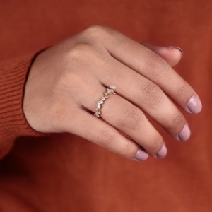 Baguette Lab Grown Diamond Full Eternity Band 14K Yellow Gold Alternating Minimalist Wedding Ring <b>Bridal</b> Handmade Jewelry Her - Product Image 5