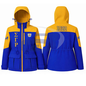 Chaqueta Impermeable de Alta Calidad para Mujer, con Capucha, Estilo Universitario, de la Hermandad Sigma Gamma Rho SGR - Product Image 1