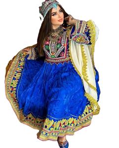 Vente en gros – Édition limitée – Robe afghane vintage brodée à la main en mousseline de soie à manches longues, toutes saisons, couleurs et tailles personnalisables, style ethnique - Product Image 1